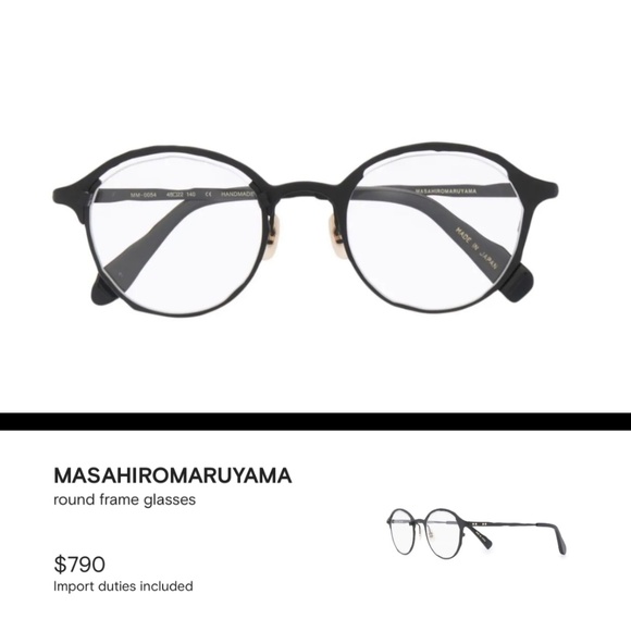 MASAHIROMARUYAMA round frame glasses, Black acetate/titanium gold-tone h… - Picture 4 of 13